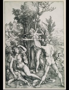 Walka cnoty i przyjemności w obecności Herkulesa autorstwa Albrecht Dürer