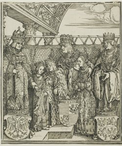 Kongres i Podwójne Zaręczyny w Wiedniu, z Łuku Triumfalnego Maksymiliana I autorstwa Albrecht Dürer