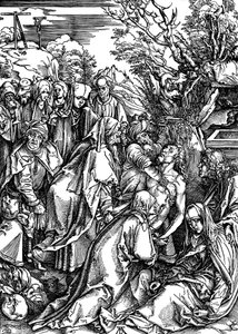 „Złożenie do grobu”, ok. 1497–1500. autorstwa Albrecht Dürer