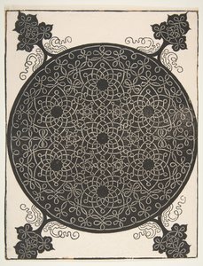 Piąty węzeł. Roundel z przeplotem z siedmioma sześcioramiennymi gwiazdami, 1521 wcześniej. autorstwa Albrecht Dürer