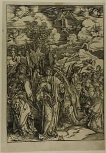 Cztery anioły zatrzymujące wiatry, z Apokalipsy autorstwa Albrecht Dürer