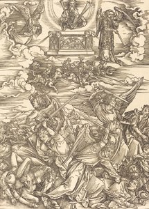 Cztery anioły zemsty, 1498. autorstwa Albrecht Dürer