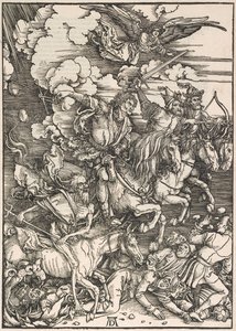 Czterej jeźdźcy z Apokalipsy św. Jana, 1497-98 autorstwa Albrecht Dürer
