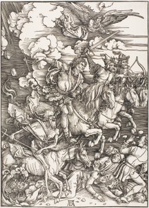 Czterej Jeźdźcy Apokalipsy, z Apokalipsy autorstwa Albrecht Dürer