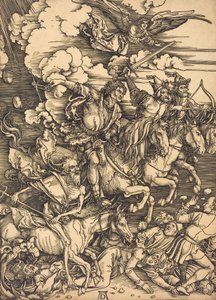 Czterech Jeźdźców prawdopodobnie ok. 14961498. autorstwa Albrecht Dürer