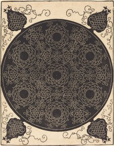 Czwarty węzeł (łączący siedem okrągłych grup węzłów z czarnymi środkami) autorstwa Albrecht Dürer