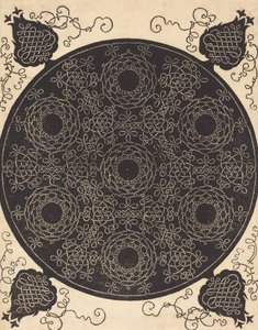 Czwarty węzeł łączący siedem okrągłych grup węzłów z czarnymi środkami, prawdopodobnie 15061507. autorstwa Albrecht Dürer