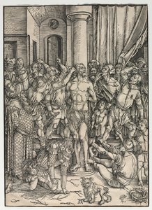 Wielka Pasja: Biczowanie. autorstwa Albrecht Dürer