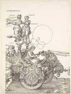 Wielki rydwan triumfalny: prawa część rydwanu z Fidentią i Ratio autorstwa Albrecht Dürer