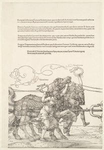 Wielki rydwan triumfalny: Velocitas i Firmitudo autorstwa Albrecht Dürer