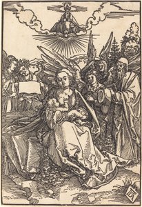 Święta Rodzina z Pięciu Aniołami autorstwa Albrecht Dürer