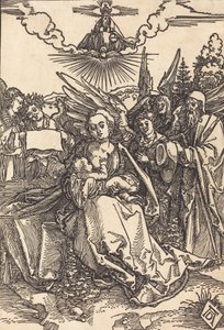 Święta Rodzina z Pięciu Aniołami w roku 1505 lub wcześniej. autorstwa Albrecht Dürer