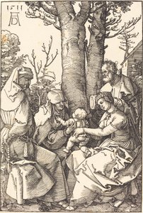 Święta Rodzina z Joachimem i Anną pod drzewem autorstwa Albrecht Dürer