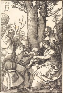 Święta Rodzina z Joachimem i Anną pod drzewem autorstwa Albrecht Dürer