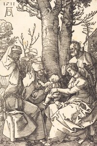 Święta Rodzina z Joachimem i Anną pod drzewem, 1511. autorstwa Albrecht Dürer