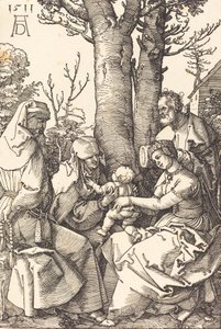 Święta Rodzina z Joachimem i Anną pod drzewem, 1511. autorstwa Albrecht Dürer