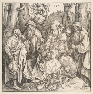 Święta Rodzina ze Świętymi i Dwoma Aniołami Muzycznymi, 1511. autorstwa Albrecht Dürer