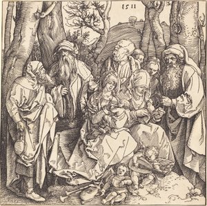 Święta Rodzina z dwoma muzykującymi aniołami autorstwa Albrecht Dürer