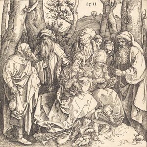 Święta Rodzina z Dwoma Aniołami Muzykantami, 1511. autorstwa Albrecht Dürer
