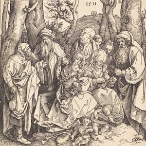 Święta Rodzina z Dwoma Aniołami Muzykantami, 1511. autorstwa Albrecht Dürer
