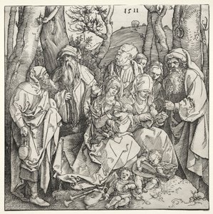 Święta Rodzina z Dwoma Aniołami Muzykami autorstwa Albrecht Dürer