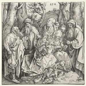 Święta Rodzina z Dwoma Aniołami Muzykami, 1511. autorstwa Albrecht Dürer
