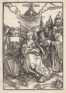 Święta Rodzina z pięcioma aniołami autorstwa Albrecht Dürer