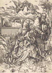 Święta Rodzina z Trzema Zajączkami, ok. 1930 14971498. autorstwa Albrecht Dürer