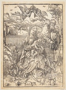Święta Rodzina z trzema zającami autorstwa Albrecht Dürer