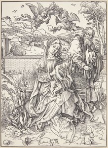 Święta Rodzina z trzema zającami autorstwa Albrecht Dürer