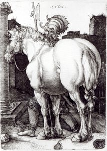 Duży koń, 1509 autorstwa Albrecht Dürer