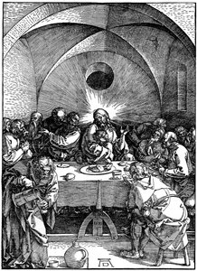 Ostatnia Wieczerza z cyklu Wielka Męka, c1510, 1936 autorstwa Albrecht Dürer