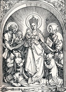 Madonna z braćmi kartuzami, św. Janem Chrzcicielem i św. Brunonem, 1515 1906. autorstwa Albrecht Dürer