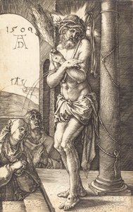Mąż boleści stojący przy kolumnie, 1509. autorstwa Albrecht Dürer