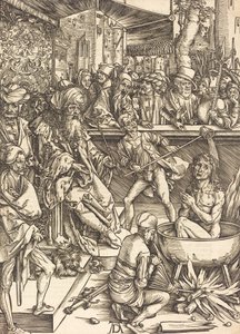 Męczeństwo św. Jana prawdopodobnie ok. 14961498. autorstwa Albrecht Dürer