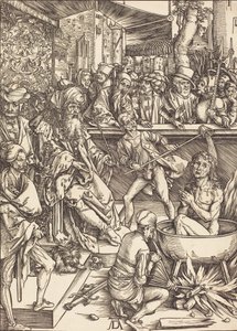 Męczeństwo św. Jana prawdopodobnie ok. 14961498. autorstwa Albrecht Dürer