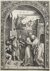 Spotkanie Joachima i Anny przy Złotej Bramie, 1504. autorstwa Albrecht Dürer
