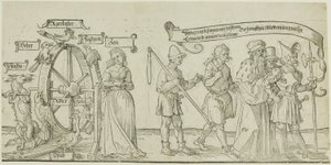Gobelin Michelfeldta (Alegoria o niesprawiedliwości społecznej), pierwsza część trzech autorstwa Albrecht Dürer
