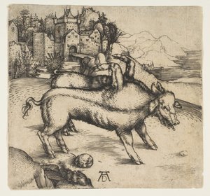 Potworna świnia Landsera, ca. 1496. autorstwa Albrecht Dürer