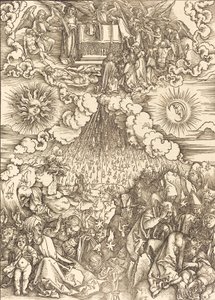 Otwarcie piątej i szóstej pieczęci, 1498. autorstwa Albrecht Dürer