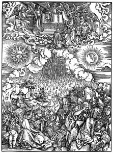Otwarcie piątej i szóstej pieczęci, 1498, 1936 autorstwa Albrecht Dürer