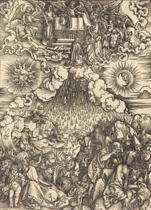 Otwarcie piątej i szóstej pieczęci, c. 1497. autorstwa Albrecht Dürer