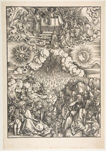 Otwarcie piątej i szóstej pieczęci z apokalipsy.n.d. autorstwa Albrecht Dürer