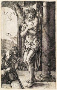 Pasja: Mąż Boleści stojący przy kolumnie autorstwa Albrecht Dürer