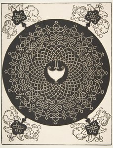 „Drugi węzeł”. Przeplatany Roundel z amazońską tarczą w środku, 1521 wcześniej. autorstwa Albrecht Dürer