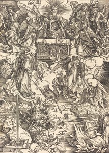Siedmiu Aniołów z Trąbami, prawdopodobnie ok. 14961498. autorstwa Albrecht Dürer
