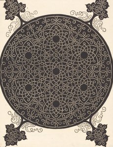 Szósty węzeł łączący siedem małych systemów węzłów z czarnymi środkami, prawdopodobnie 15061507. autorstwa Albrecht Dürer