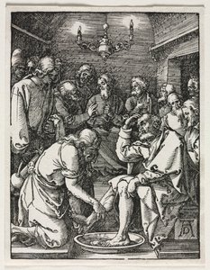 Mała pasja: Chrystus myje stopy św. Piotra. autorstwa Albrecht Dürer