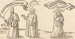 Nauczyciel, duchowny i Opatrzność, prawdopodobnie 1526. autorstwa Albrecht Dürer