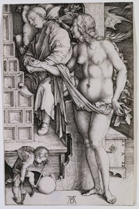 Kuszenie próżniaka autorstwa Albrecht Dürer